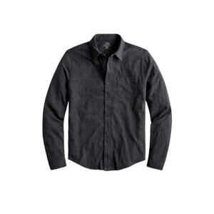 J. Crew Mens Garment-Dyed Harbor Shirt Sz L Charcoal Gray Long Slv Button Up